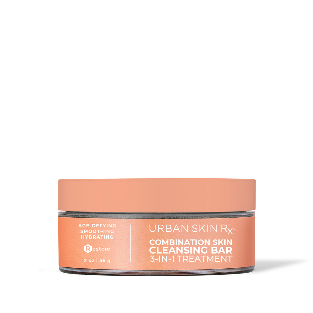 Jar of USRX Combination Skin Cleansing Bar on white background