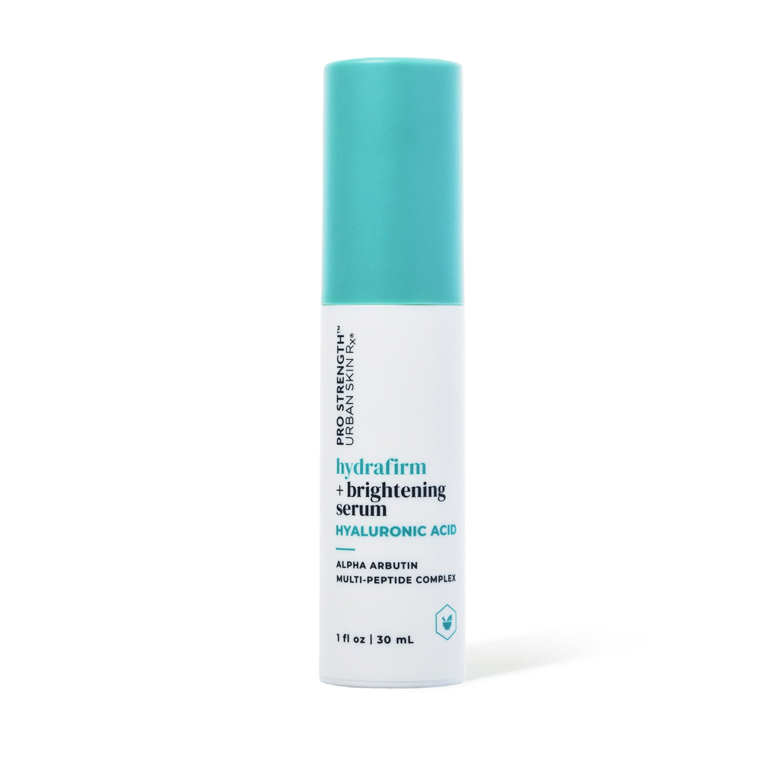 1 fluid ounce bottle of Urban Skin RX Hydrafirm Brightening Serum set against a white background
