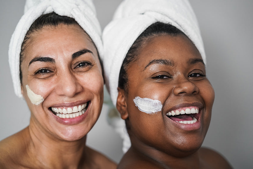 women with eye cream ,