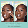 Woman before and after applying Urban Skin RX SheerGlow Even Tone Daily Defense Mineral Moisturizer to her face