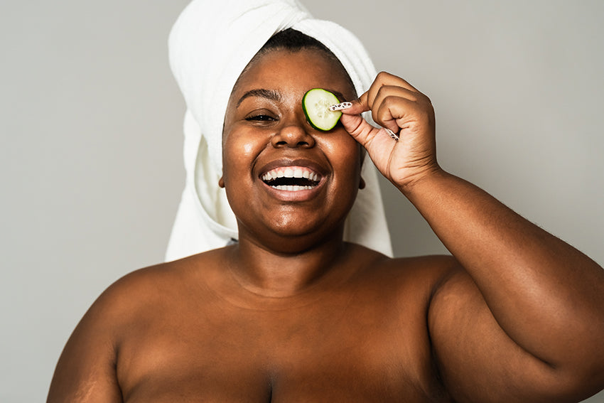 woman with acne