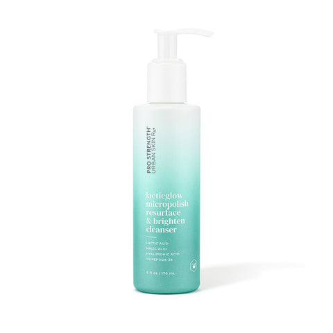Bottle of Urban Skin RX Lacticglow Micropolish Cleanser on a white background