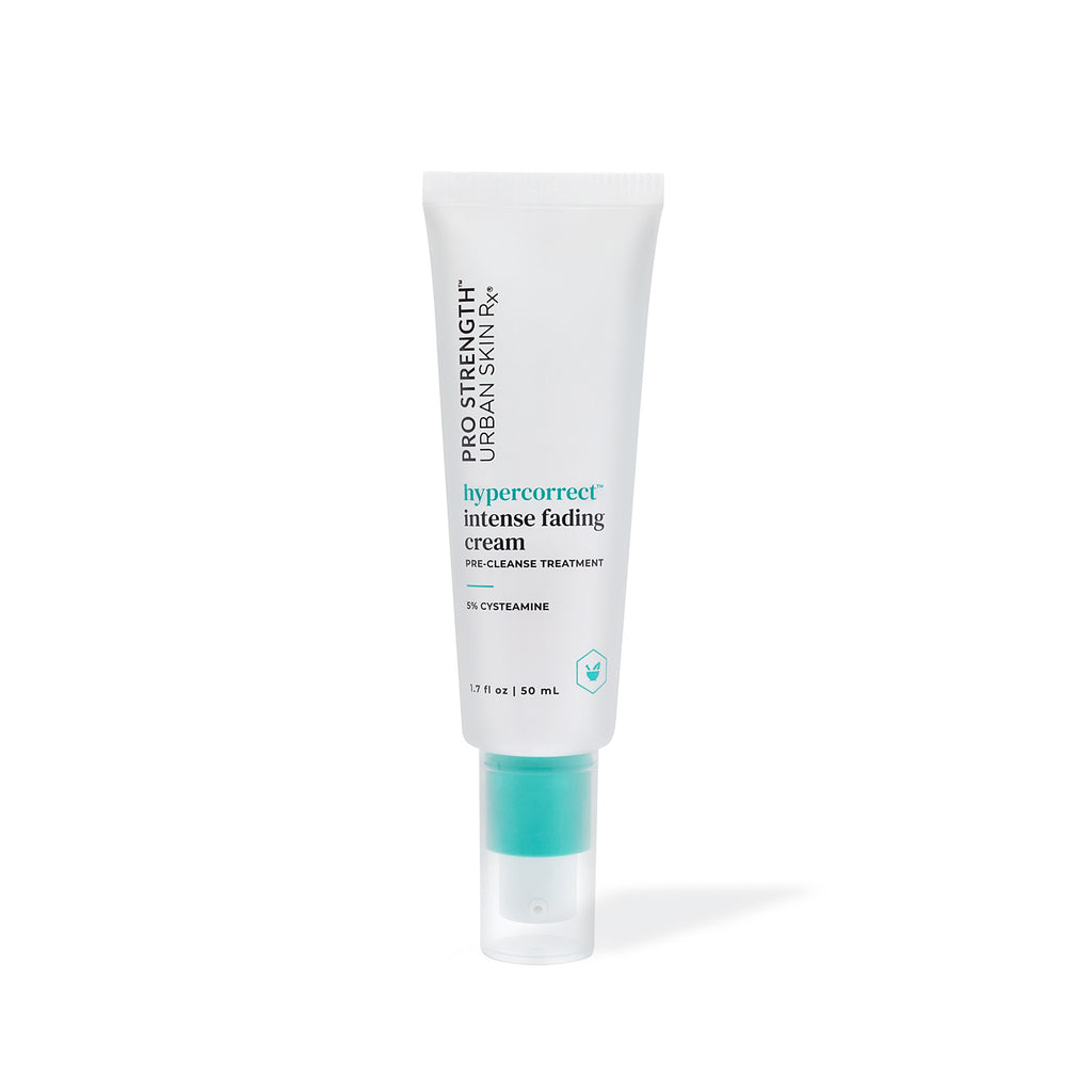1.7 ounce bottle of Urban Skin RX HyperCorrect Intense Fading Cream against white background